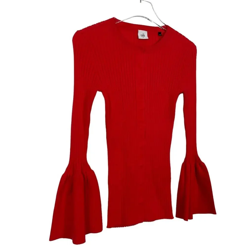 CAbi #5285 Trumpet Cardigan Red Size Small